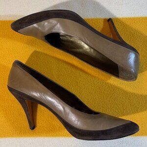 Elegant Brown Leather Heels